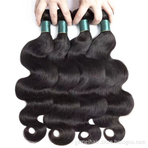 body wave vendors raw HD closure blonde  hair 10 A human hair bulk 40 inch  blue single bundle